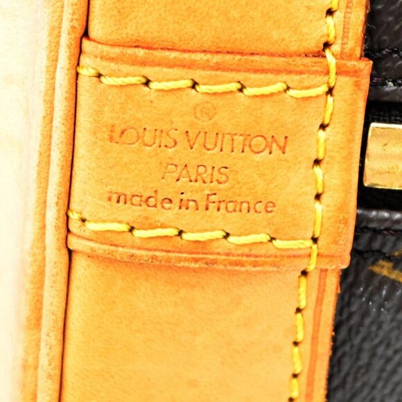 LOUIS VUITTON LV Logo Alma Hand Bag Monogram Leather Brown France - Picture 13 of 15